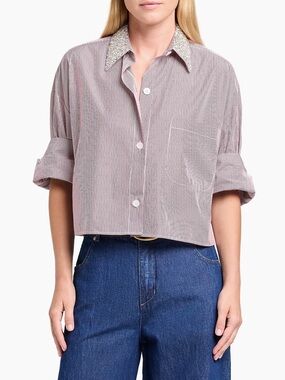TWP next ex crystal collar shirt